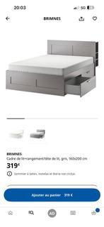 Lit de chez ikea, Maison & Meubles, Enlèvement, Comme neuf, Noir