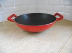 Rood geëmailleerde gietijzeren wok (gietijzeren braadpan) sl, Ophalen of Verzenden, Wok, Gietijzer
