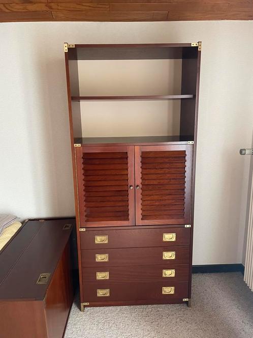 Vintage Campaign-Style kapitein Bed met kast en nachtkastje, Huis en Inrichting, Slaapkamer | Complete slaapkamers, Zo goed als nieuw