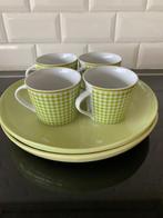 Set groene kopjes en bordjes (8-delig)- nieuwstaat, Enlèvement, Neuf