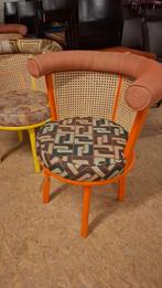 8 horeca trendy design WEBBING stoel fautiel retro, Huis en Inrichting, Ophalen of Verzenden, Zo goed als nieuw, Hout