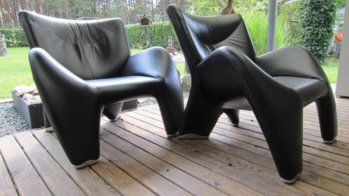 2 x Cuir Leolux « Echnaton » Intemporel et en très bon état , Maison & Meubles, Fauteuils, Utilisé, Cuir, Métal, 75 à 100 cm, 75 à 100 cm