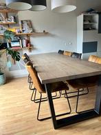 Eetkamertafel 260x100 eik en staal, Huis en Inrichting, Tafels | Eettafels, Ophalen, 200 cm of meer, 50 tot 100 cm, Zo goed als nieuw
