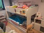 Stapelbed met Trap, 2-persoons, 90 x 200 cm, Wit, Ophalen, Gebruikt, 90 cm, Tweepersoons