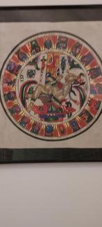 Egyptische oude Papyrus in zwarte kader ingelijst, Ophalen