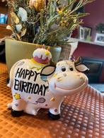 Koe spaarpot happy birthday, Verzamelen, Ophalen of Verzenden, Zo goed als nieuw, Steen, Aardewerk of Keramiek, Dier