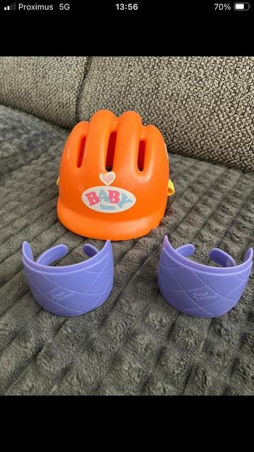 Casque de vélo + genouillères baby born pour poupée 43 cm, Enlèvement ou Envoi