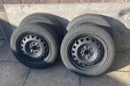 Stalen velgen + Continental zomerbanden 155/65 R14 (4x100), Auto-onderdelen, Ophalen, 14 inch, 155 mm, Velg(en)