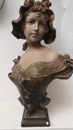 Buste jong meisje - Lefèvre - terracotta, Antiek en Kunst, Ophalen