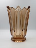 Art Deco glazen vaas in rosaline kleur, Ophalen of Verzenden