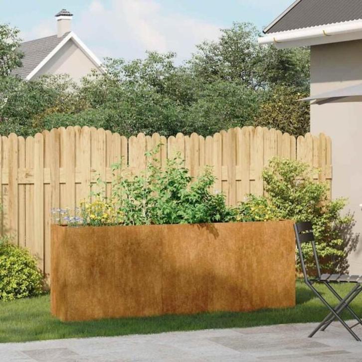 Jardinière en acier corten 200x40x80 — kit, non utilisé, Jardin & Terrasse, Bacs à fleurs & Jardinières, Neuf, Métal, Balcon, Jardin