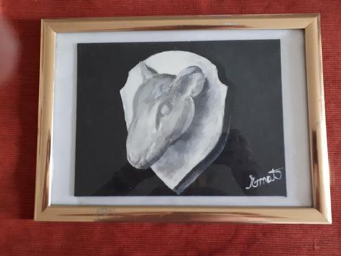 Kunstwerk jachttrofee moeflon schaap op corsica, Antiek en Kunst, Kunst | Tekeningen en Fotografie, Ophalen of Verzenden