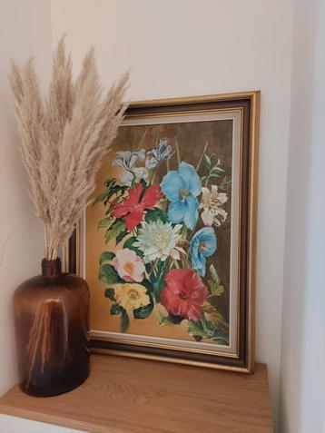 Kleurrijk schilderij gesigneerd  beschikbaar voor biedingen