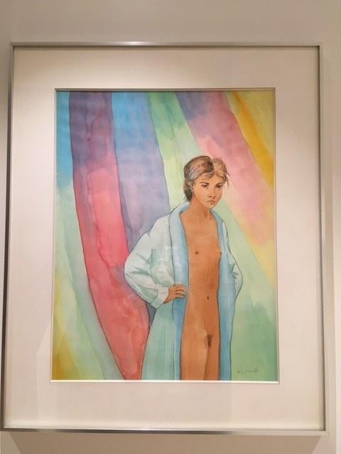 Aquarel van Paul Roelants - ingelijst (+ poster expo 1987), Antiek en Kunst, Kunst | Schilderijen | Modern, Ophalen