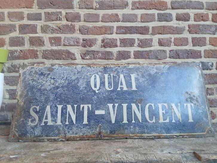 emaille  straatnaambord Luik, Antiek en Kunst, Antiek | Wandborden en Tegels, Ophalen of Verzenden