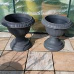 Set 2 grote mooie kunststof bloempotten, Prijs voor allebei, Enlèvement ou Envoi, Utilisé, Synthétique, 25 à 40 cm