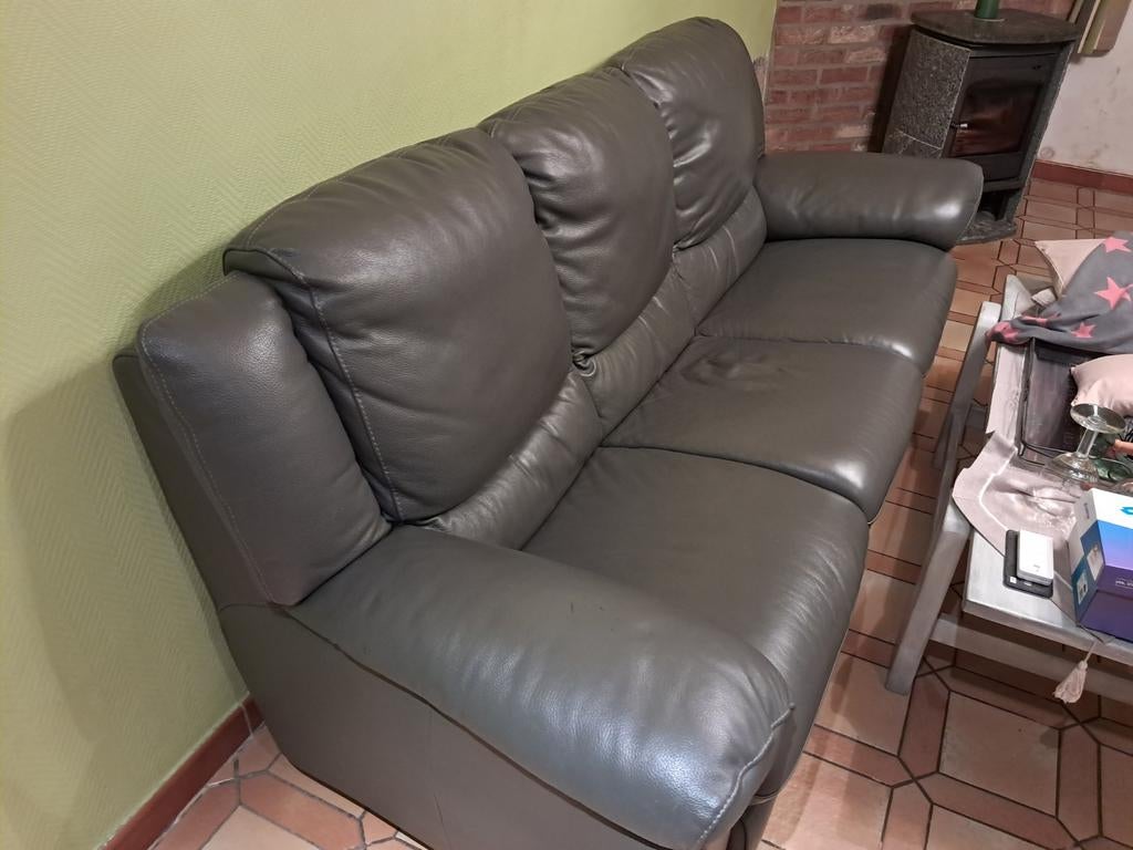 Fauteuil 3 places, Ophalen, Leer