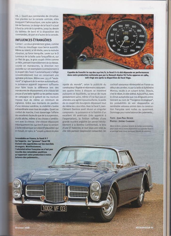Automobile Facel Vega HK2 voiture de collection, Livres, Autos | Brochures & Magazines, Utilisé, Envoi