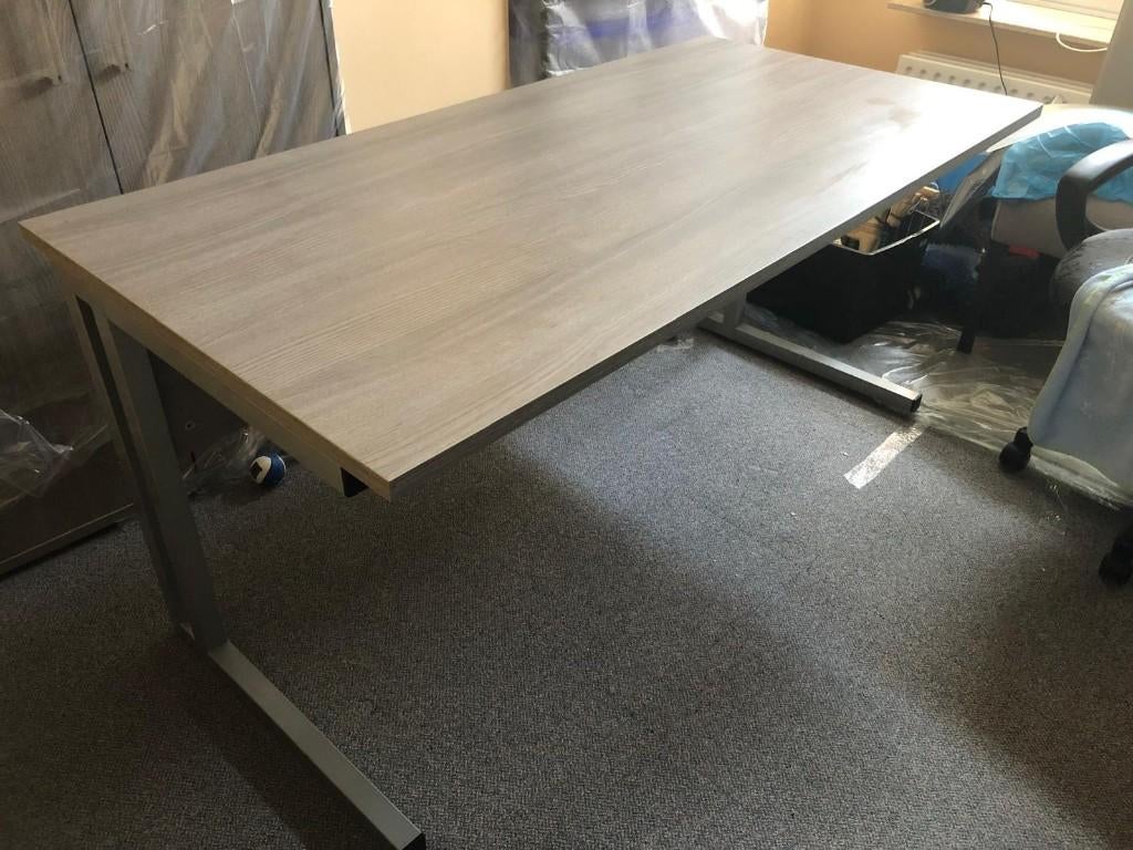 Bureau met afzonderlijke ladeblok, Huis en Inrichting, Ophalen, 160 cm, Gebruikt, Hout