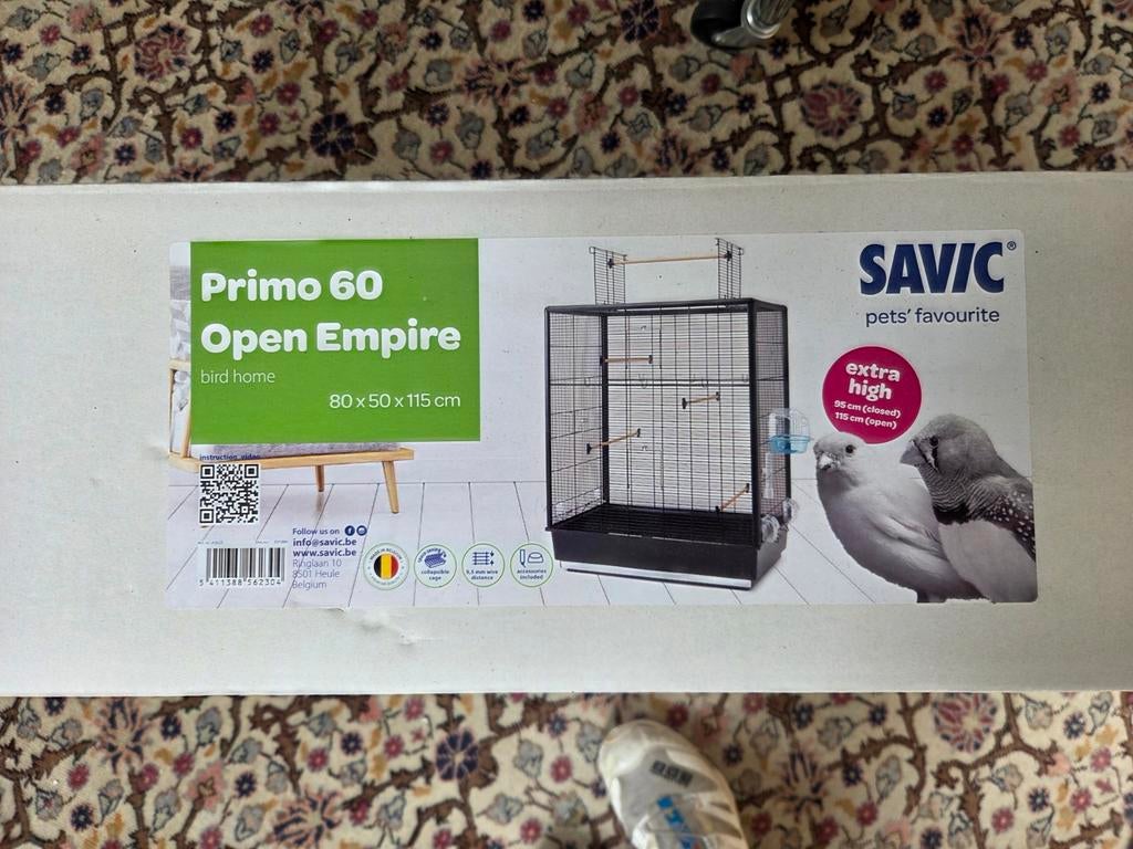 Savic Vogelkooi Primo 60 Open Empire Zwart, Ophalen, Nieuw, Metaal, Vogelkooi