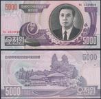 Noord Korea 5000 Won, Ophalen of Verzenden, Oost-Azië, Los biljet
