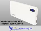 Power Bank 8000 mAh USB – Batterie externe – Blanc, Enlèvement ou Envoi, Neuf, Sweex