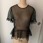 Geklede top in organza, H&M, 38, Kleding | Dames, Topjes, Maat 38/40 (M), Zwart, Ophalen of Verzenden, Zo goed als nieuw