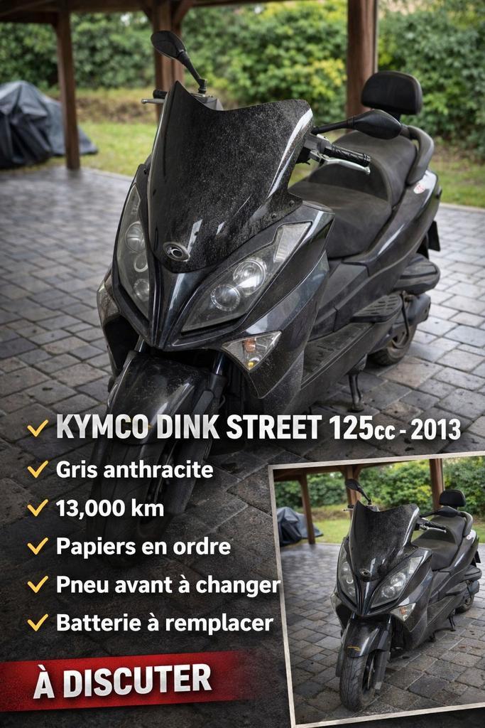 Kymco Dink Street 125cc - 2013, Fietsen en Brommers, Scooters | Kymco, Gebruikt, Overige modellen, Klasse B (45 km/u), Ophalen