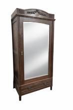 Antieke eiken spiegelkast / garderobekast – ca. 1900, Enlèvement