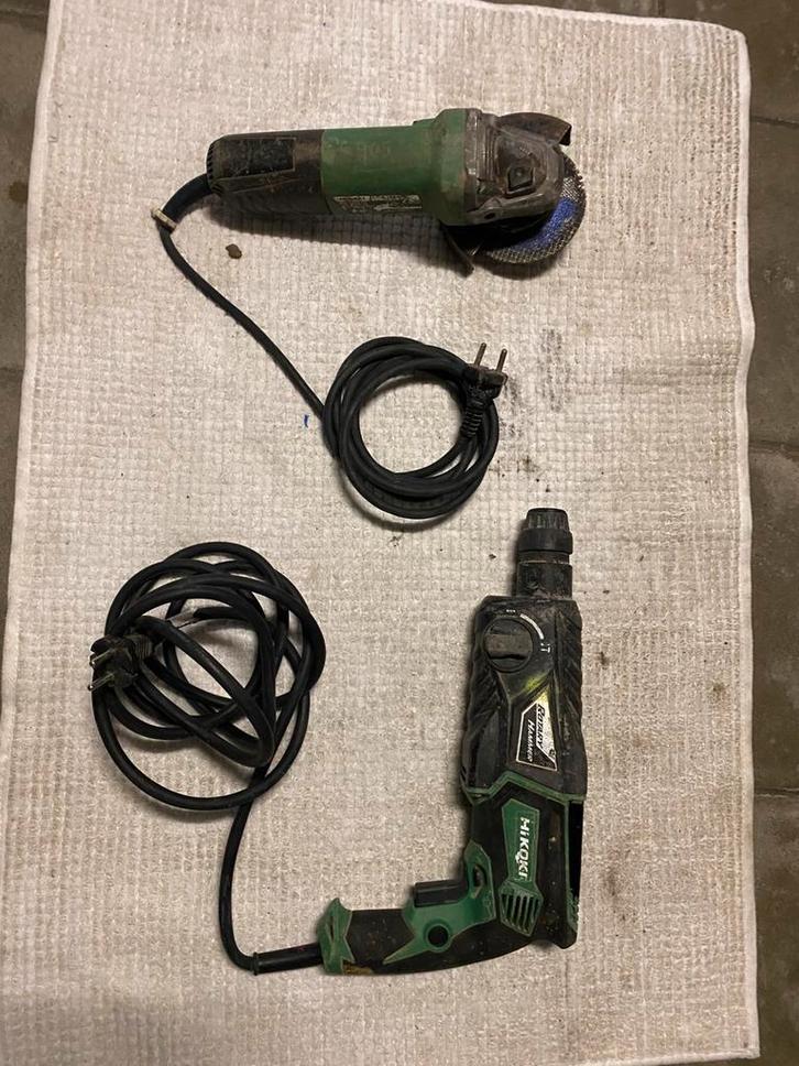 Hikoki combihamer + haakse slijper, Bricolage & Construction, Outillage | Autres Machines, Utilisé, Enlèvement