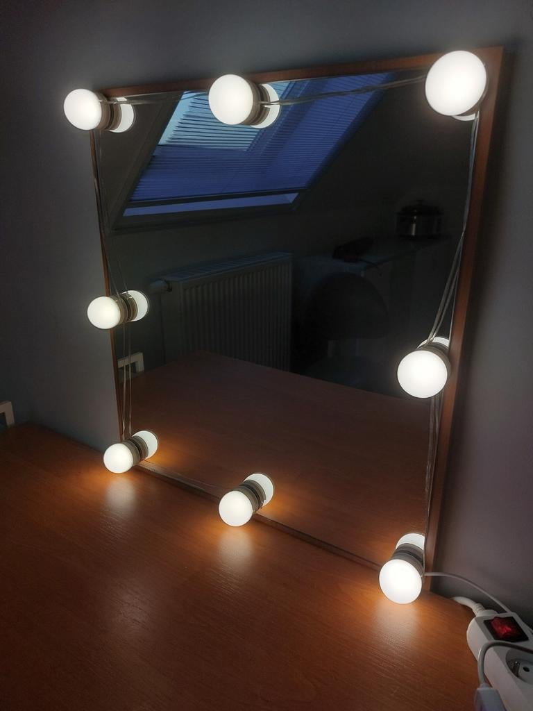 Make up tafel Kaptafel / Bureau met spiegel en LED – 100x50, Enlèvement