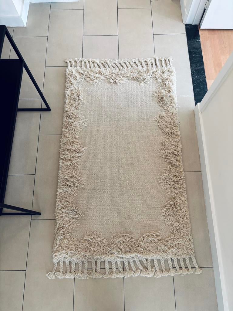 Tapis en laine à vendre, 100 à 150 cm, Crème, Comme neuf, Enlèvement