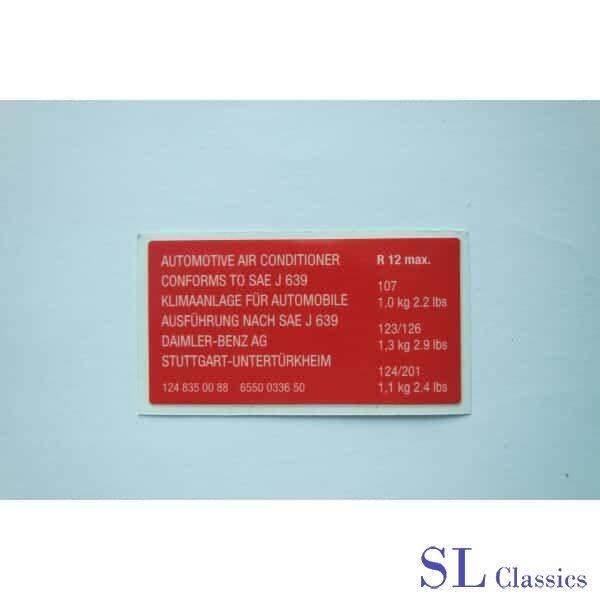 Stikker Air conditioning SAE J 639 Mercedes SL - SLC, Neuf, -, -, Enlèvement ou Envoi