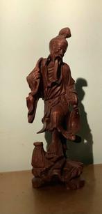 Handgesneden Chinese oude vissersfiguur, Ophalen