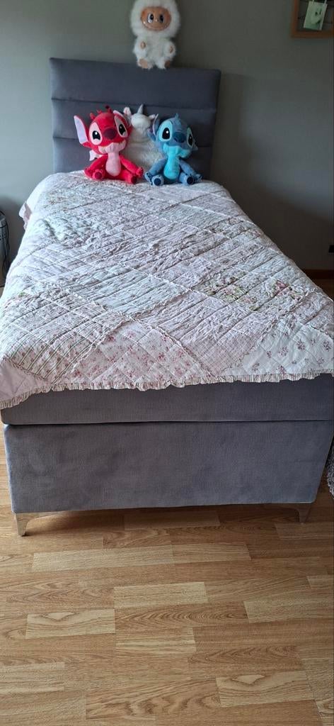 Boxspring kinderbedje, Huis en Inrichting, Ophalen, Grijs
