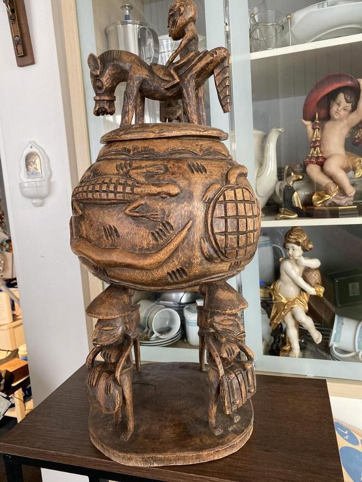 bol de présentation en bois sculpté à la main Senufo 60cm, Antiquités & Art, Art | Art non-occidental, Enlèvement ou Envoi