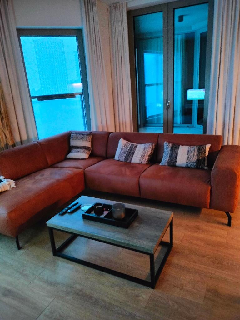 hoeksalon 180CM / 250CM / 80CM cognac, Huis en Inrichting, Ophalen, Overige materialen, 250 tot 300 cm, Hoekbank