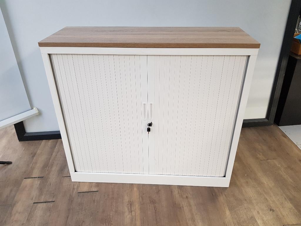 Roldeurkast 105 wit met topblad, Huis en Inrichting, Ophalen