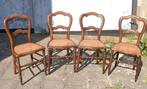 LOT 4 CHAISES CAMBIER FRERES VINTAGE. BOIS+CANNAGE., Enlèvement