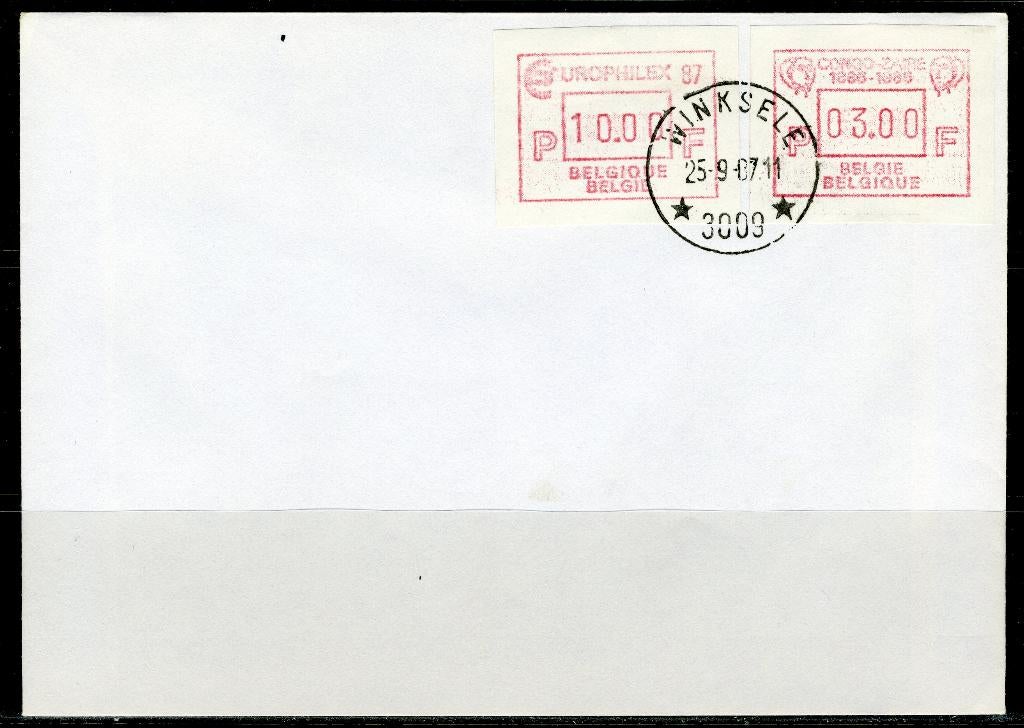 (B) ATM62-65 Envelop - Congo-Zaïre-Europhilex 3-10 BEF, Ophalen of Verzenden, Gestempeld, Met envelop