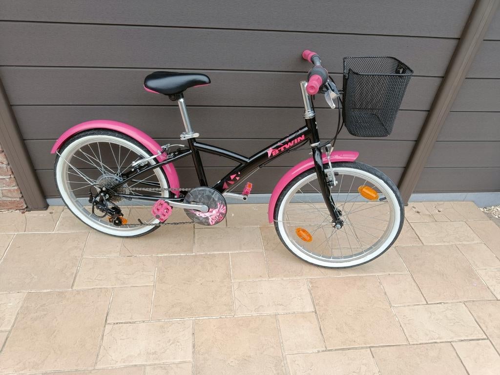 B'Twin kinderfiets 20" – zwart/roze, Ophalen, Zo goed als nieuw, Minder dan 16 inch, Btwin Decathlon