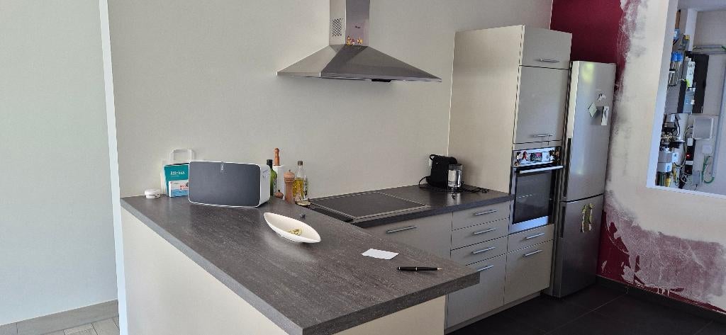 Keuken, Ophalen, U-keuken, Kunststof, Grijs