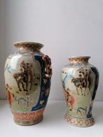 Prachtige Oosterse kunst – handbeschilderde Satsuma-stijl, Enlèvement, Bleu