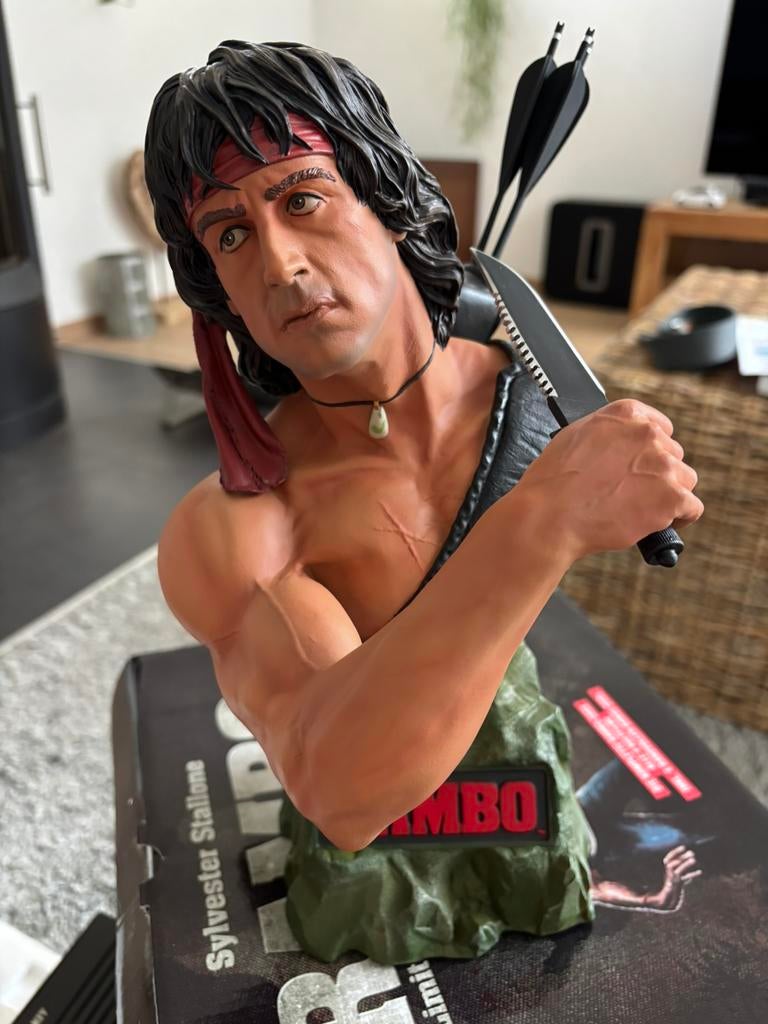 Gelimiteerde uitgave Rambo met Buste en films, Ophalen of Verzenden