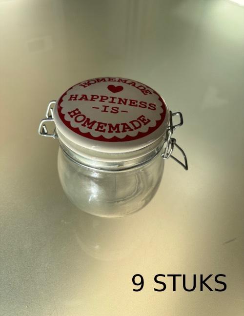 Weckpotten Happiness is homemade, Huis en Inrichting, Keuken | Potten en Pannen, Zo goed als nieuw, Pot, Bus of Blik, Glas, Ophalen