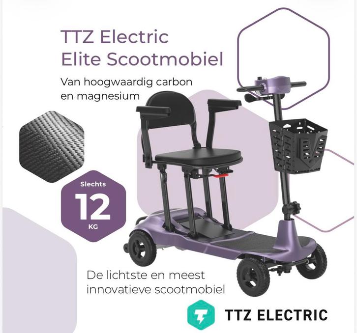 Opvouwbare Scootmobiel TTZ Electric slechts 12KG Ultra licht, Diversen, Brommobielen en Scootmobielen, Nieuw, Ophalen of Verzenden