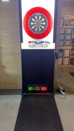 Datskast met telbord blok verlichting en 4 paar pijlen, Sport en Fitness, Darts, Ophalen, Gebruikt, Dartbord met pijlen, Soft tip