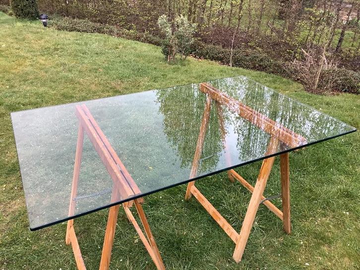 Glas plaat, Maison & Meubles, Armoires | Mobilier de télévision, Comme neuf, Verre, Enlèvement