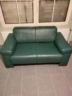 Gratis - mooie groene lederen zetel - afhalen te Stabroek, Huis en Inrichting, Zetels | Zetels, Ophalen, Leer