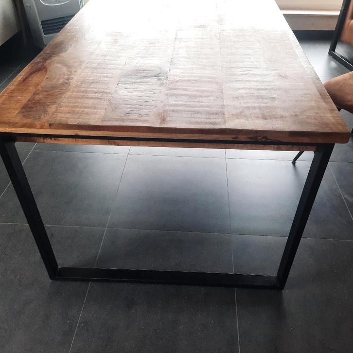 Set en bois de manguier, Maison & Meubles, Salles à manger complètes, Utilisé, 6 à 8 chaises, Enlèvement